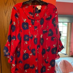 Liz Claiborne ted and blue blouse - excellent condition